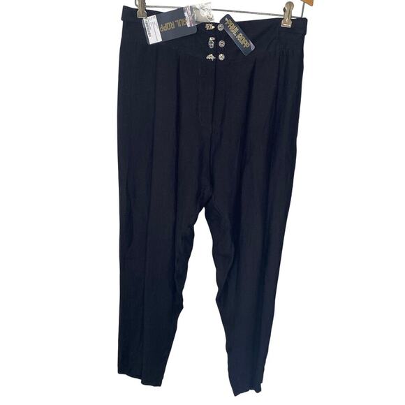 Paul Ropp Women's Black Silk Pants Vintage Size 3 US Y2K 90s Regular Fit NEW - Picture 1 of 12